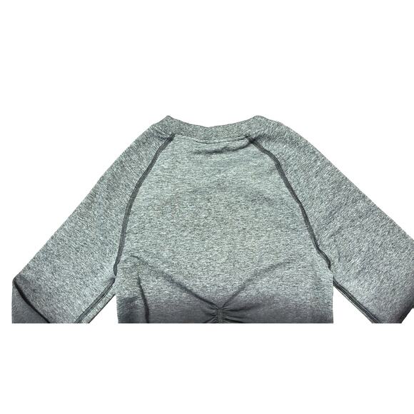 Gymshark Adapt Ombre Long Sleeve Crop Top Black Gray Medium Med M Shirt Gym - Picture 7 of 10